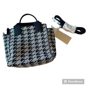 Rothy’s “The Mini Handbag” Grey Houndstooth